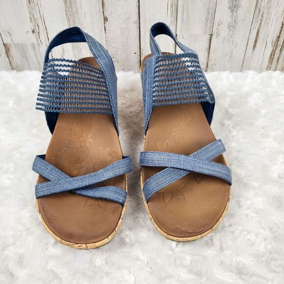 Skechers Beverlee Wedge Sandals Blue Size 9 - Picture 9 of 9